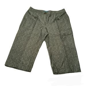 Derek Lam Women's 8 Cropped Twill Pants/ Bermuda Shorts Black/Gray Pockets